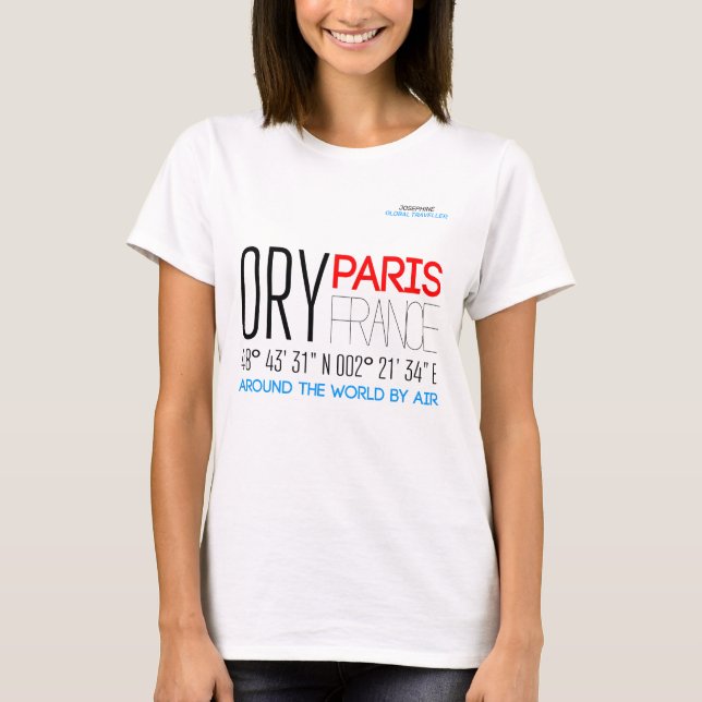 Camiseta Paris, França Text Art (Frente)