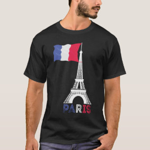 Camiseta Paris França Theme Love Eiffel Tower
