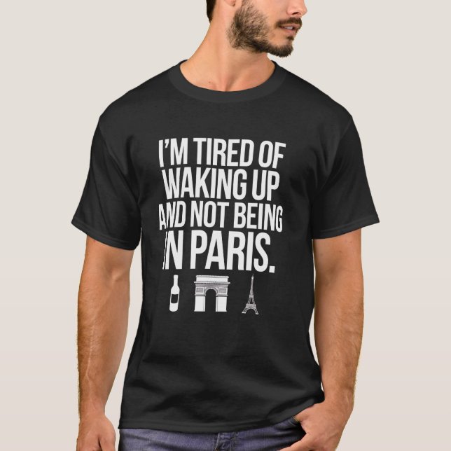 Camiseta Paris França Torre Eiffel Arc de Triomphe Wine Lov (Frente)