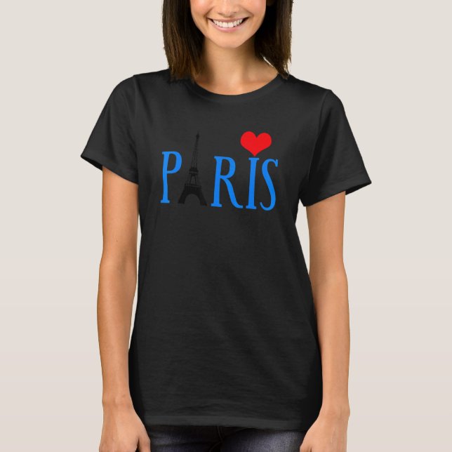 Camiseta Paris França Torre Eiffel Heart (Frente)