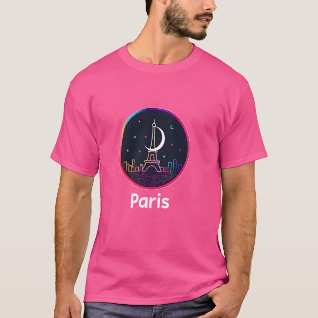 Camiseta Paris França Torre Eiffel Na moda Modern Viagem Va (Frente)