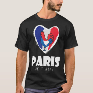Camiseta Paris Je T'aime Bastille Day França Torre Eiffel F