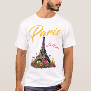 Camiseta Paris Je T'aime Eiffel Tower French Lover Viagem