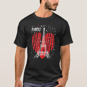 Camiseta Paris Neve na Torre Eiffel com Souve Heart France
