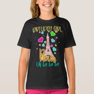 Camiseta Paris Oh Lala Birthday Rapariga Eiffel Torre Combi