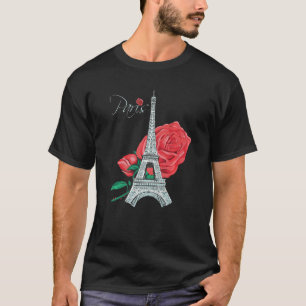 Camiseta Paris Rosa Eiffel Tower Rosa French Love França