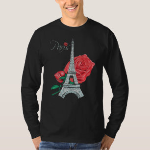Camiseta Paris Rosa Eiffel Tower Rosa French Love França