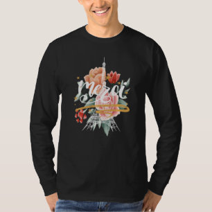 Camiseta Paris Rosa Torre Eiffel Merci França Parisiense Fr