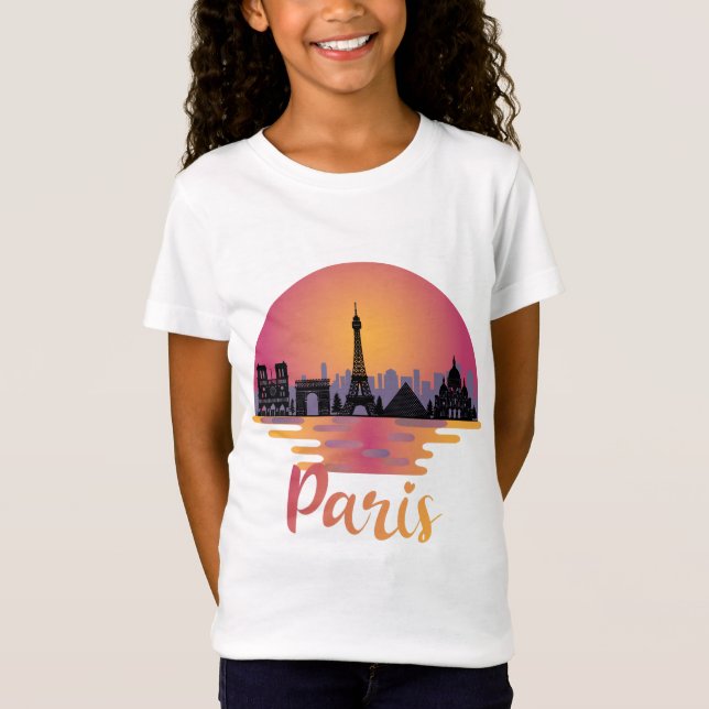 Camiseta Paris Skyline - França Viagem (Frente)