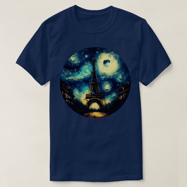 Camiseta Paris Starry Night (Frente do Design)