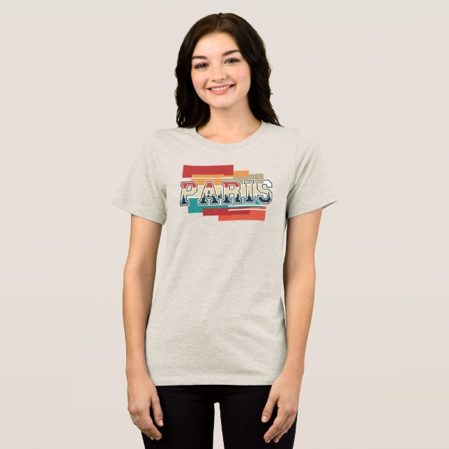 Camiseta Paris Texto com Horizonte (Frente Completa)