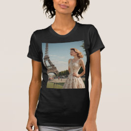 Camiseta Paris - Torre Eiffel - Estilo de Placa Poste T-Shi