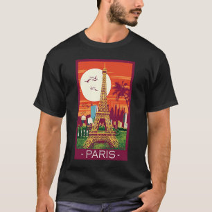 Camiseta Paris Torre Eiffel Vintage Retro Parisiense