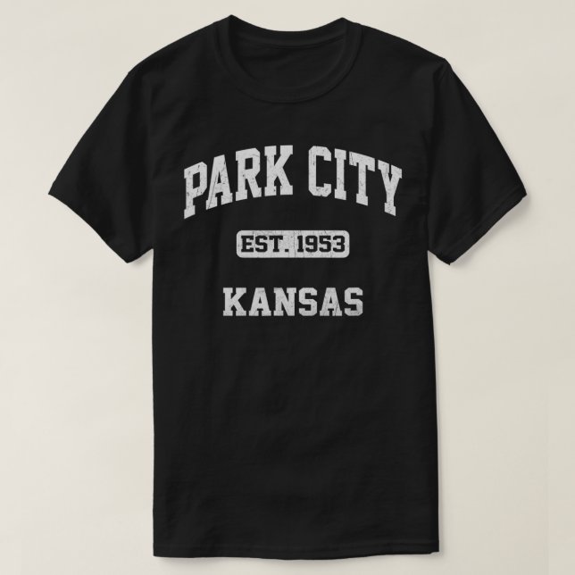 Camiseta Park City Kansas KS Estilo atlético do Estado de c (Frente do Design)