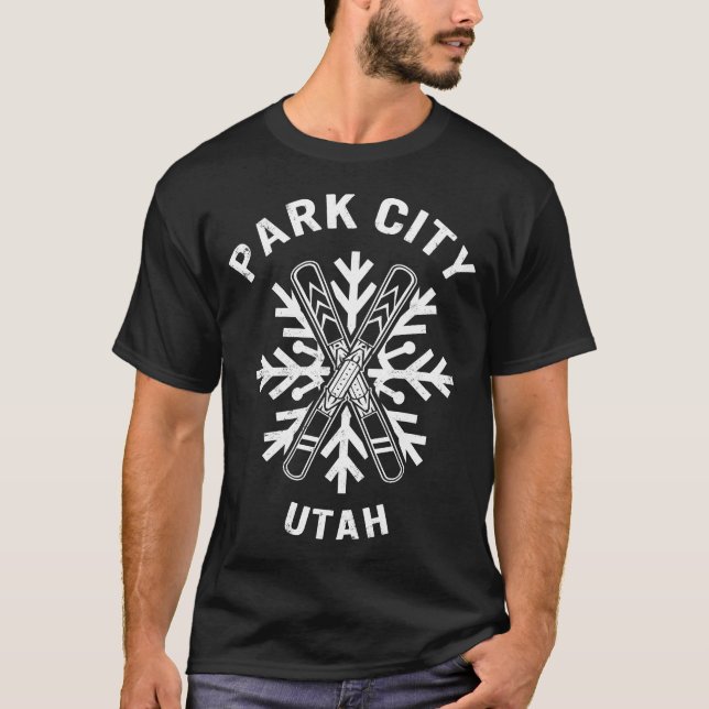 Camiseta Park City Utah Shirt, Park City Snowflakes (Frente)