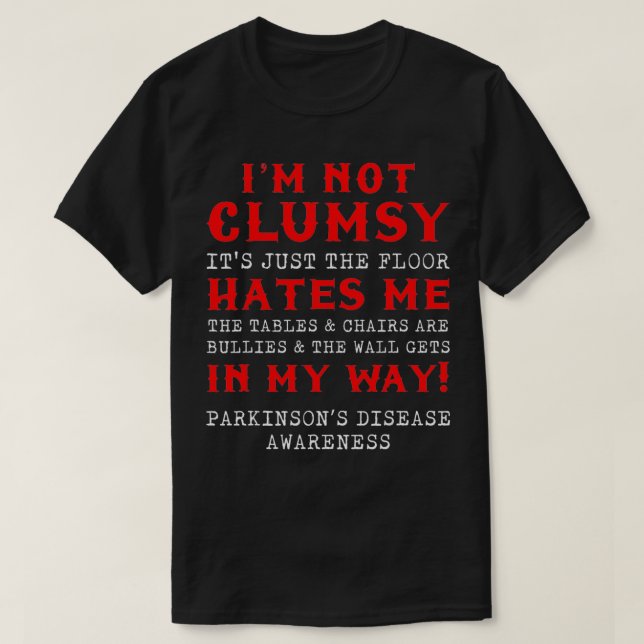 Camiseta Parkinsons Disease Awareness Clumsy Warrior Surviv (Frente do Design)