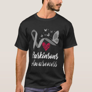 Camiseta Parkinsons Sensibiliza Borboletas Cinza Fita Supo