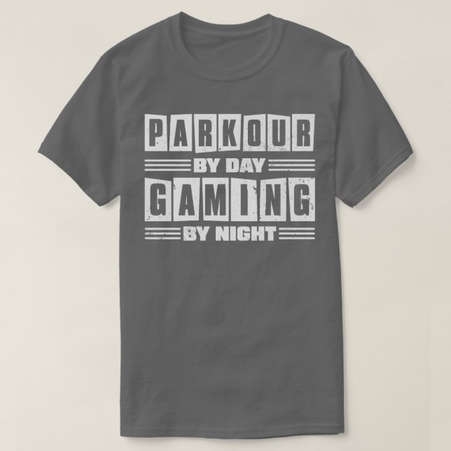 Camiseta Parkour By Day Gaming By Night117 (Frente do Design)