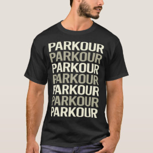 Camiseta Parkour de Texto Branco