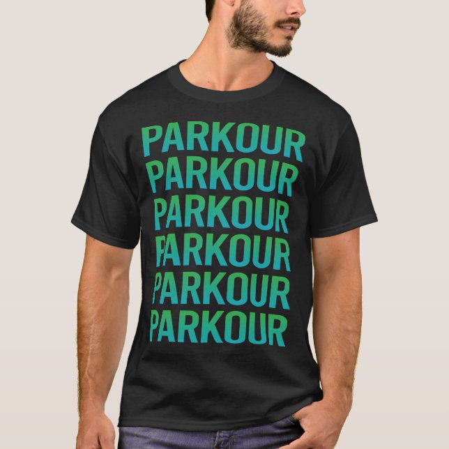 Camiseta Parkour de Texto Gradiente (Frente)