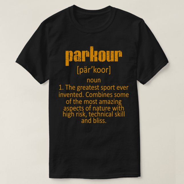 Camiseta Parkour Definition Urban Jumping Freerunning (Frente do Design)