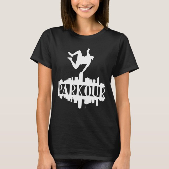 Camiseta Parkour Free Running Roupa com linha do horizonte (Frente)