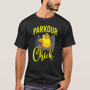 Camiseta Parkour Free Running Traceur Galinha Garota Vintag