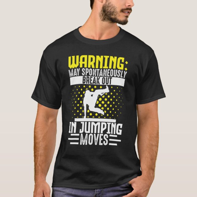 Camiseta Parkour Freerunning Traceur Athlete Warning Maio (Frente)