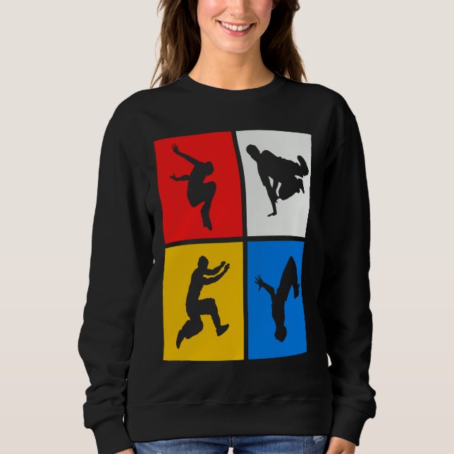 Camiseta Parkour Retro Freerunning Freerunner Jumping (Frente)
