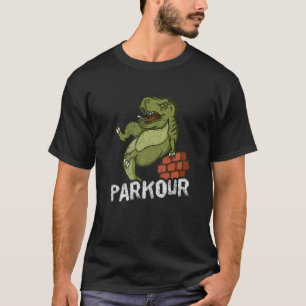 Camiseta Parkour Rex Wall Saltando Livre em Execução