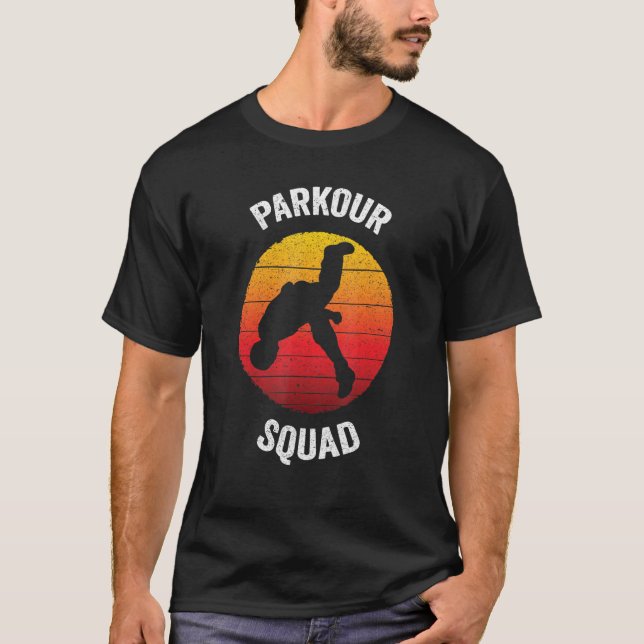 Camiseta Parkour Squad Vintage Urban Jump Free Running (Frente)