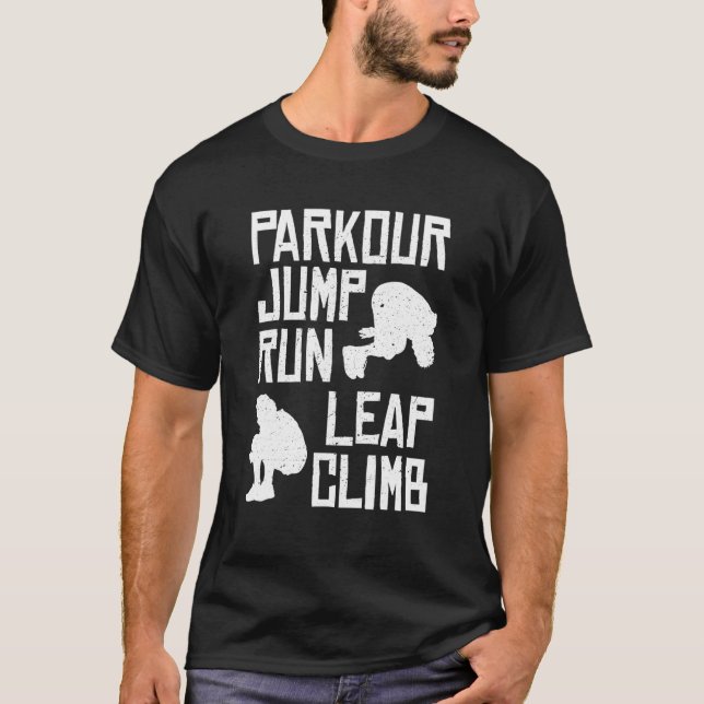 Camiseta Parkour T Jump Executar Subida Salta (Frente)