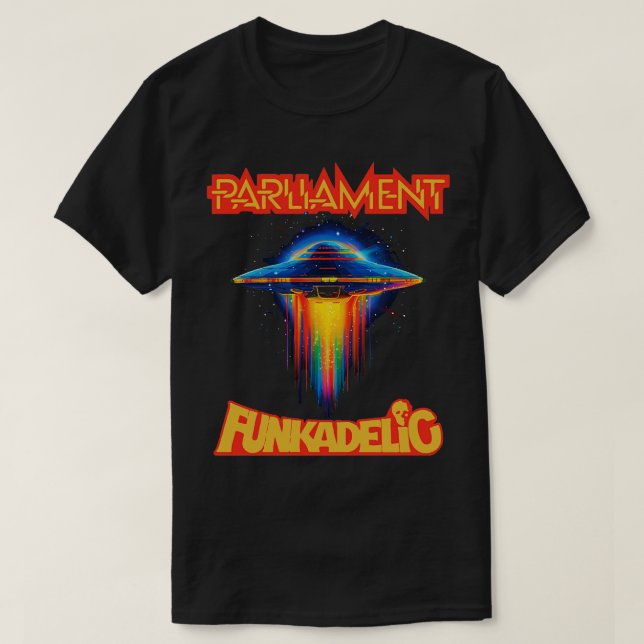 Camiseta Parlamento Funkadelic Retro Mothership Rock Funk T (Frente do Design)