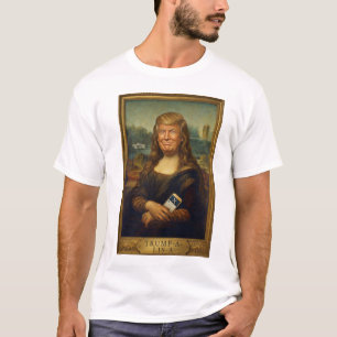 Camiseta Paródia de Arte Clássica Trump-a-Lisa   Cartum Pol