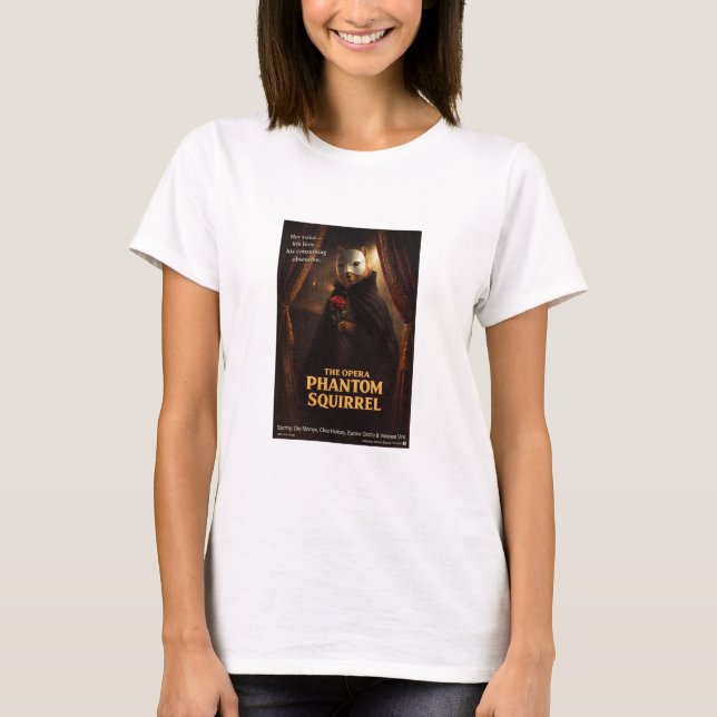 Camiseta Paródia de Esquilo Fantasma da Ópera (Frente)