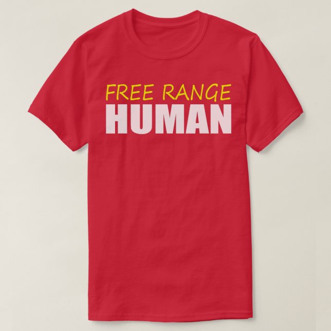 Camiseta Paródia de frango sem gaiola humana de graça (Frente do Design)