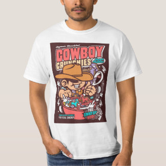 Camiseta Paródia de Pop de Arte Cereal de Cowboy