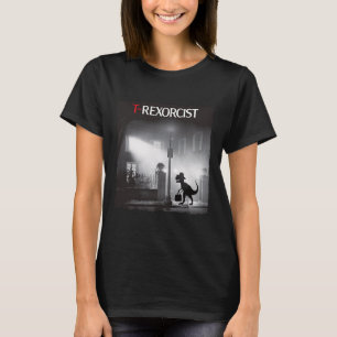 Camiseta Paródia de Terror Divertida de T-rex Dinossauro Ha