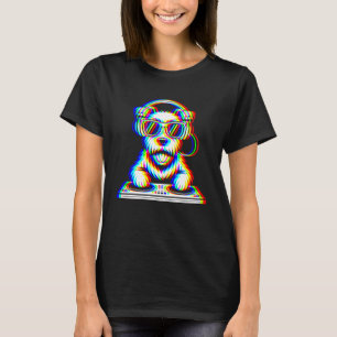 Camiseta Paródia de Wheaten Terrier DJ Glitch Rave EDM Músi