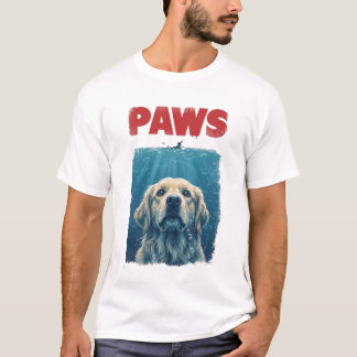 Camiseta Paródia do Filme Tubarão com o Cachorro PAWS | Cac
