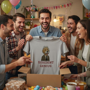 Camiseta Paródia engraçada do "Gênio Residente" cachorro Ei