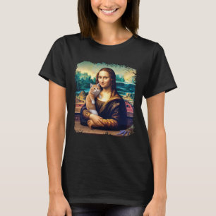 Camiseta Paródia Mona Lisa Kitty Moda Felina Gato para Gato