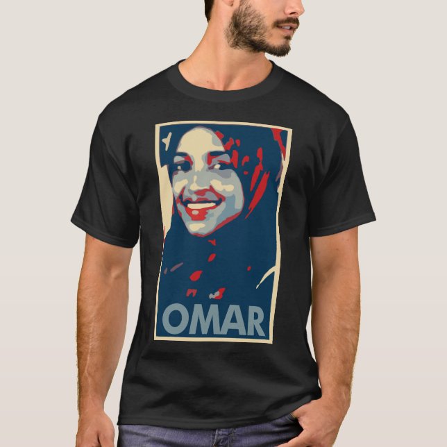 Camiseta Paródia política do poster de Ilhan Omar (Frente)
