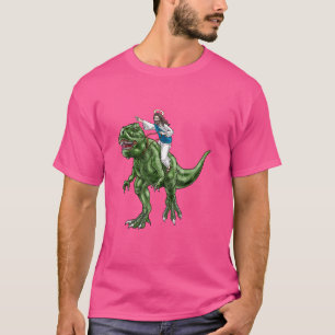 Camiseta Parody Jesus Andando Dinossauro Cute Meme Dino Gif