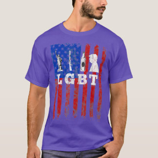 Camiseta Parody LGB Engraçado Liberty Armas Bandeira Americ