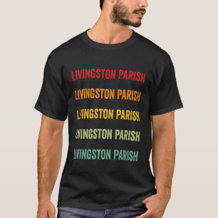 Camiseta Paróquia de Livingston Louisiana Texto Arco-íris D