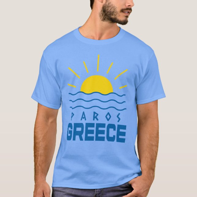 Camiseta Paros Grécia Sol e Azul Marinho (Frente)