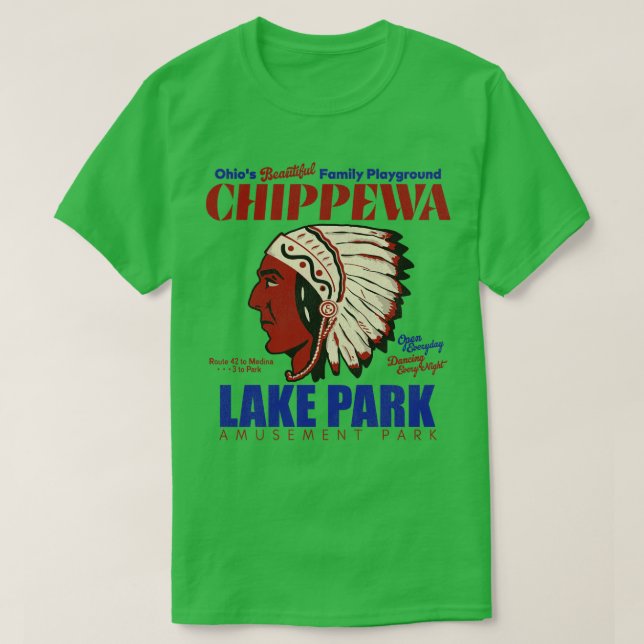 Camiseta Parque Chippewa Lake Ohio Parque de Diversões Exti (Frente do Design)