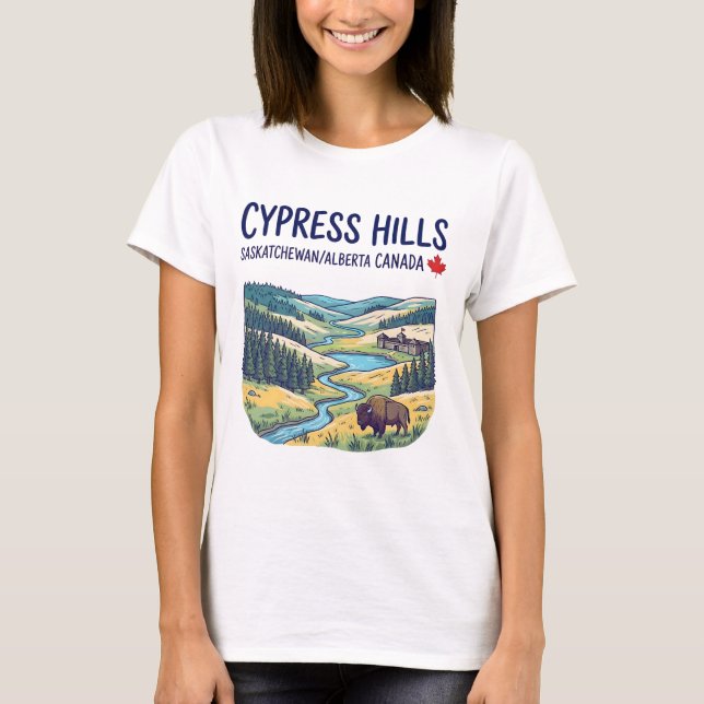 Camiseta Parque Cypress Hills Saskatchewan Alberta Fofo  (Frente)