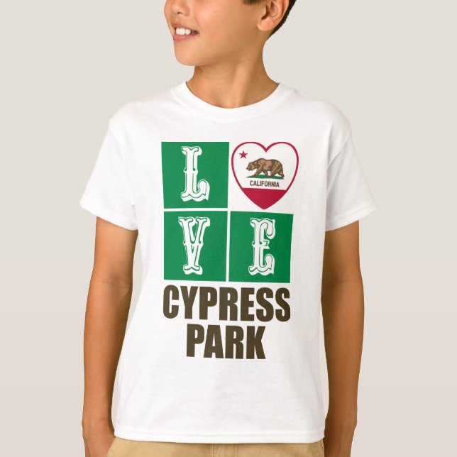 Camiseta Parque de Cypress, Bandeira do Estado da Califórni (Frente)
